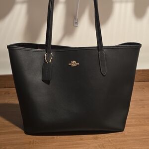 Coach City Tote, Black Leather, Large, Reversable